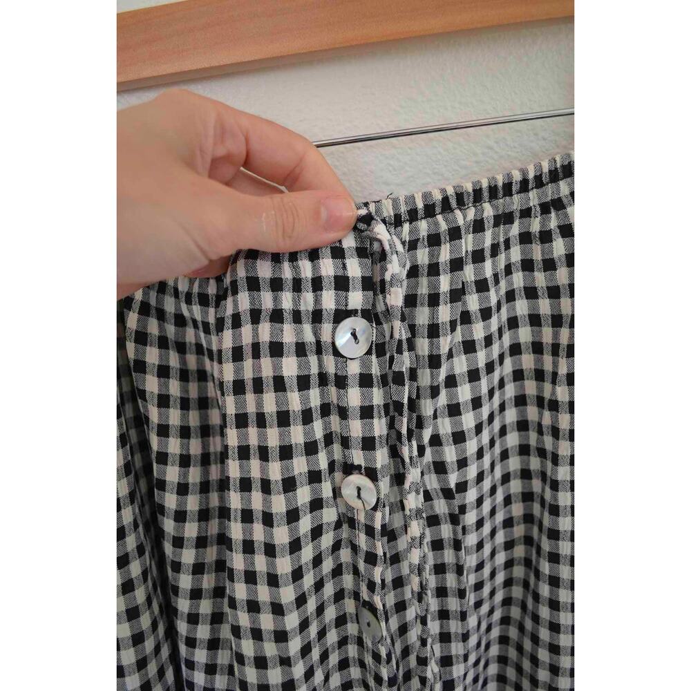 90s Gingham Button Front Skirt - image 3